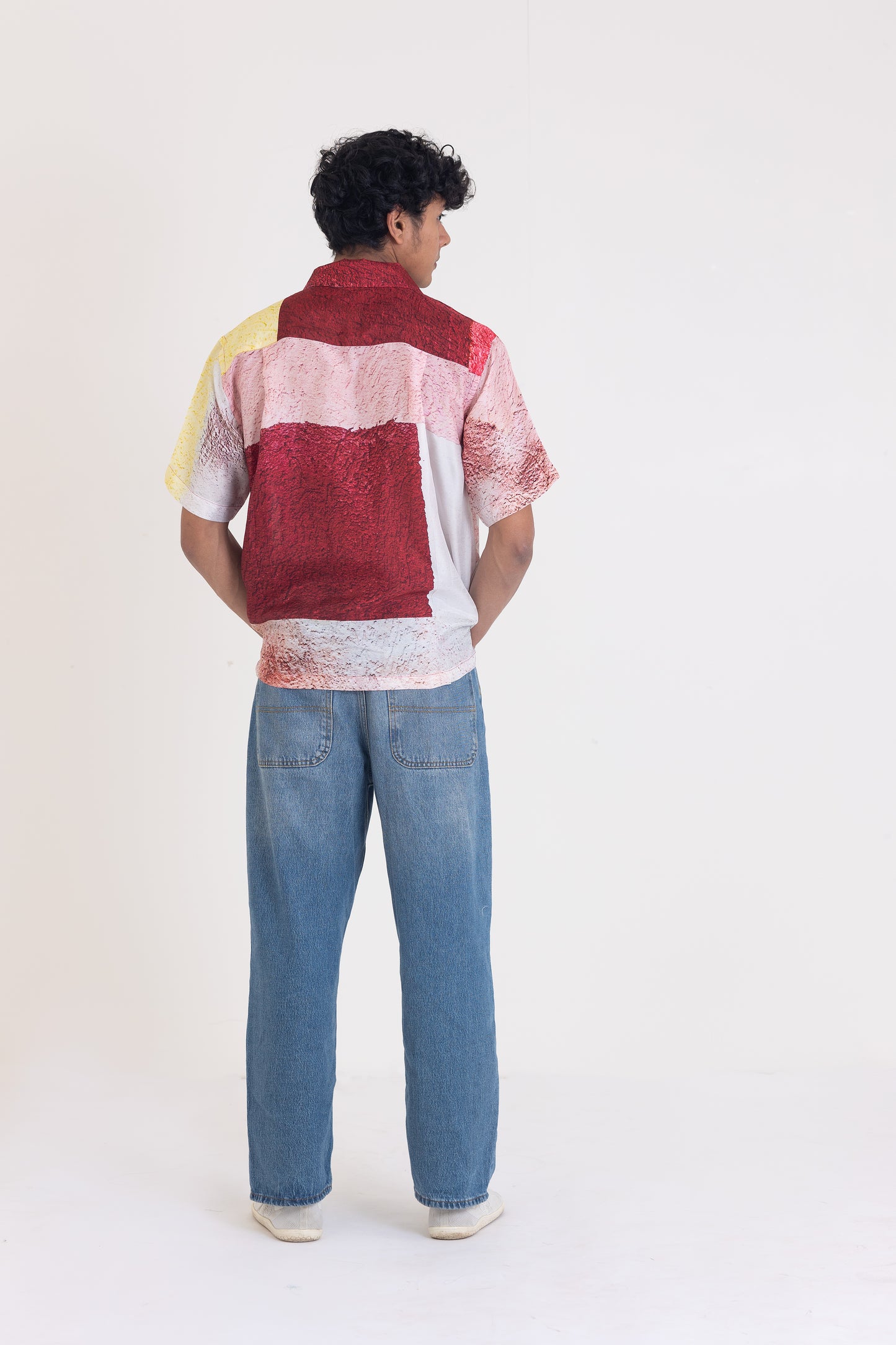 Colour block artwork shirt