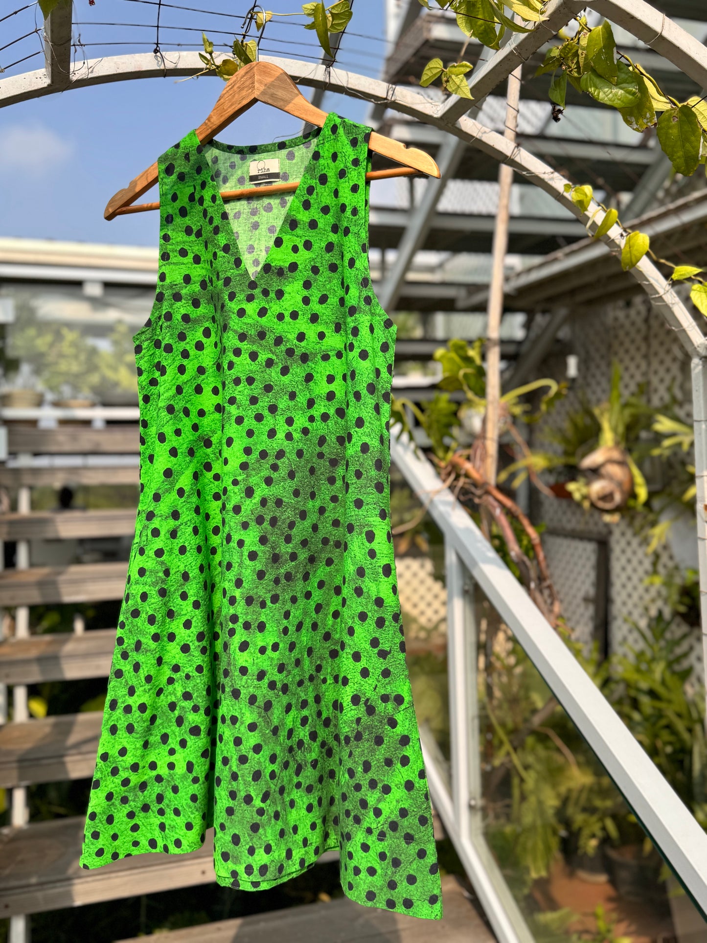 Lime dot dress