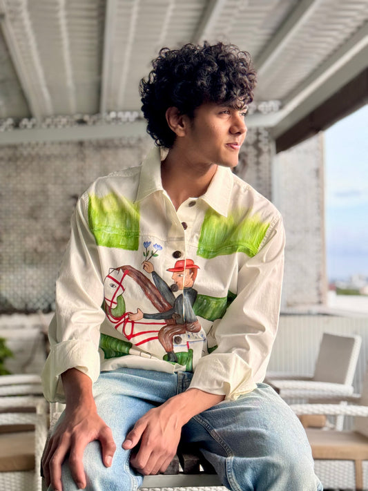 Handpainted cowboy shirt