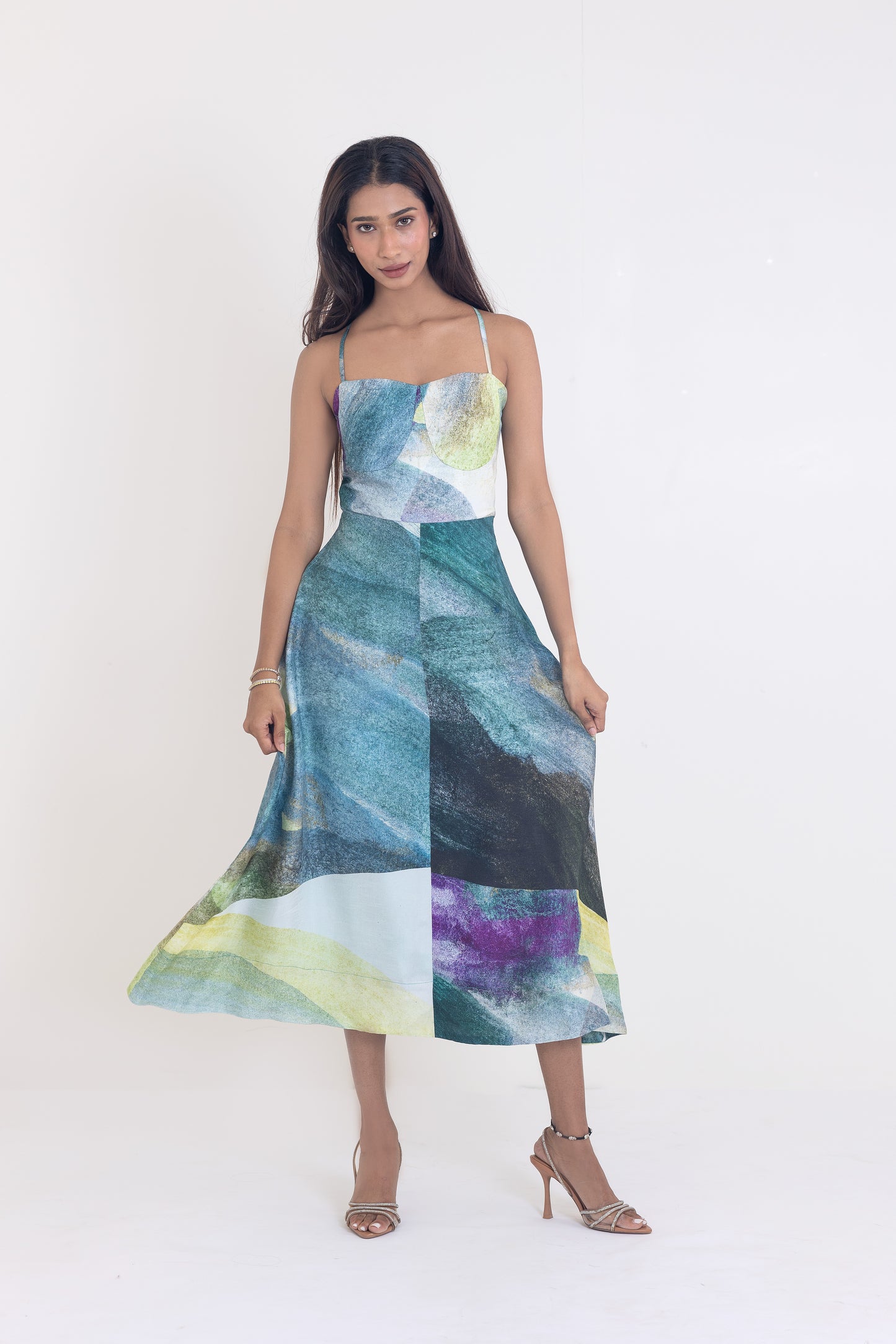 Aqua mosaic dress
