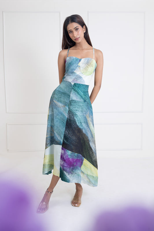 Aqua mosaic dress